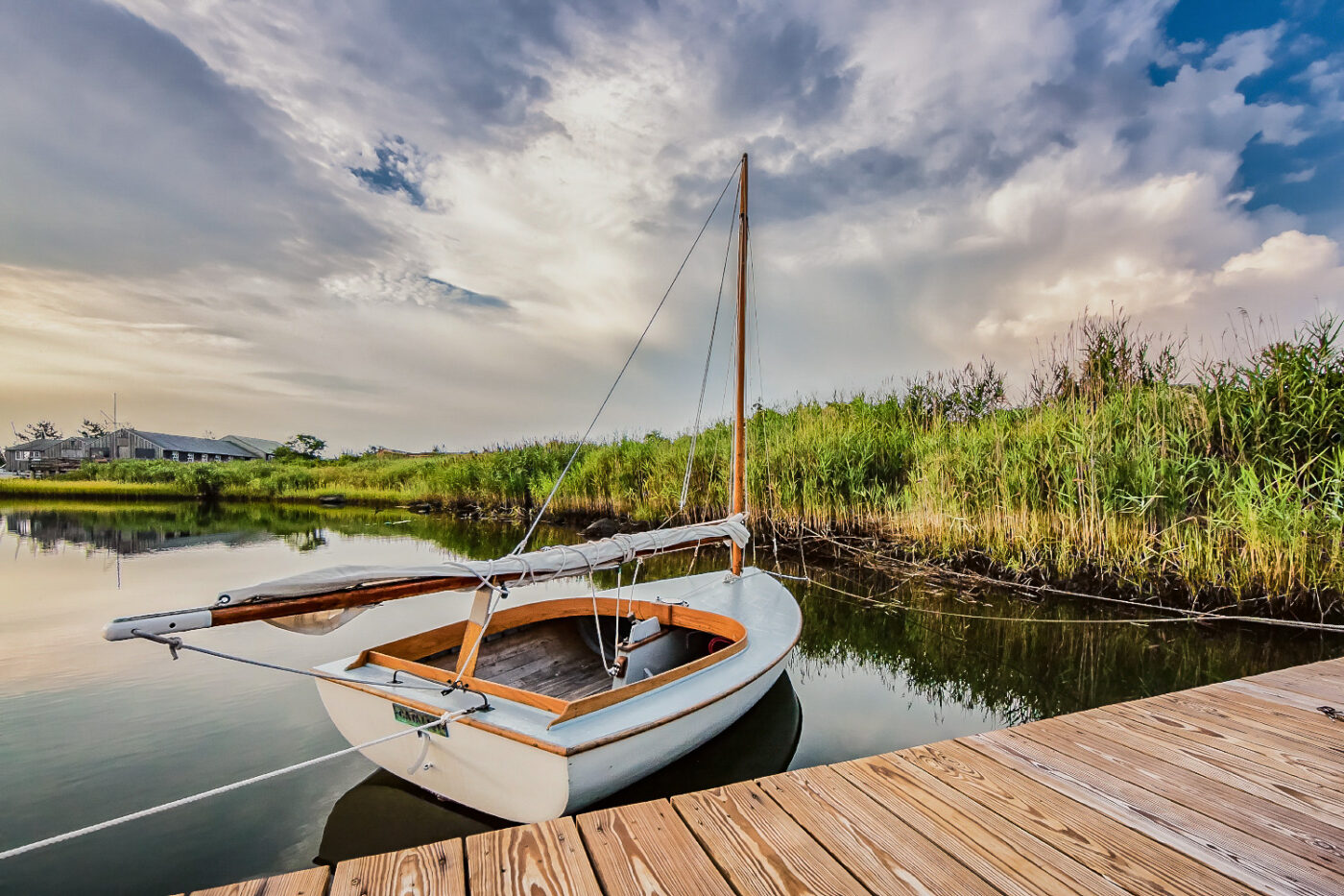 Sailboat-Rests-Among-Marshlands