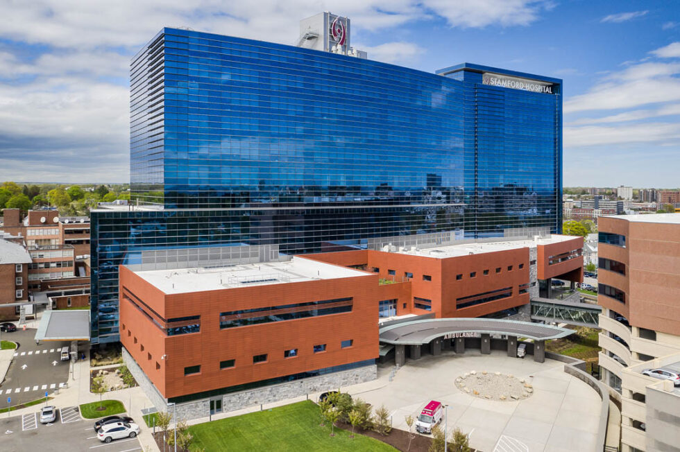 Concept Words, Stamford Hospital, Structures/Buildings, Synchronized, aerial, building exterior, commissions, exterior